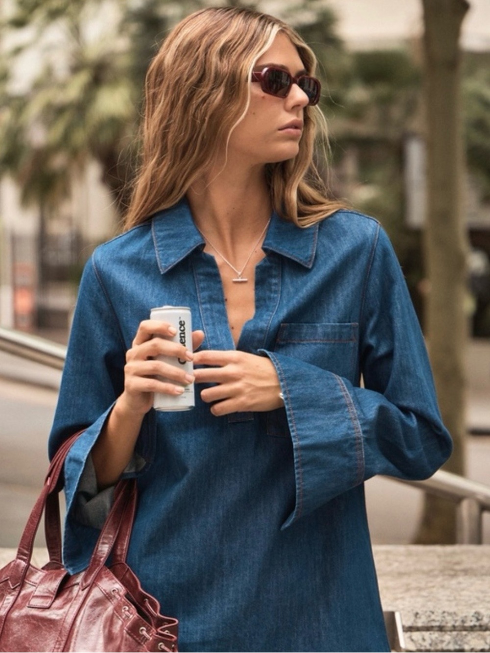 ROLLA'S Denim Mini Dress in Deep Blue